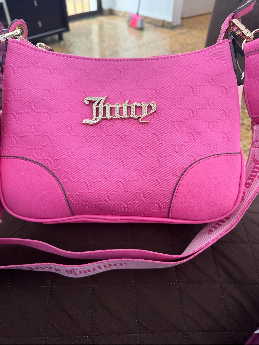 Juicy Couture Pink Logo Crossbody Bag